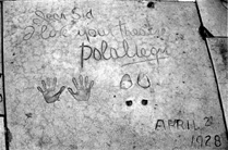 Pola Negri's hand and foot prints at Grauman's Chinese Theater