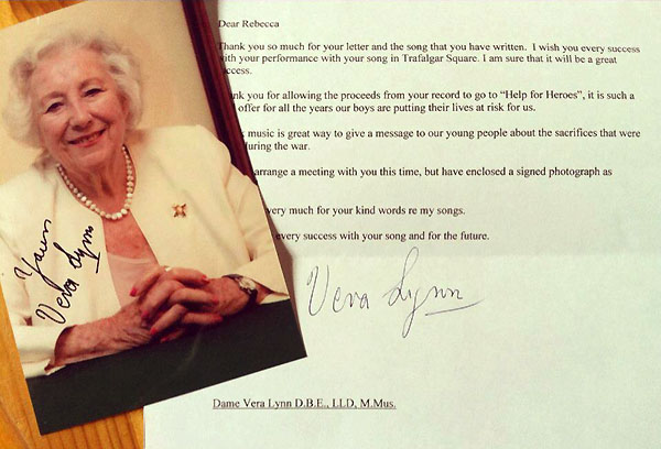 Vera Lynn's letter to Rebecca Poole